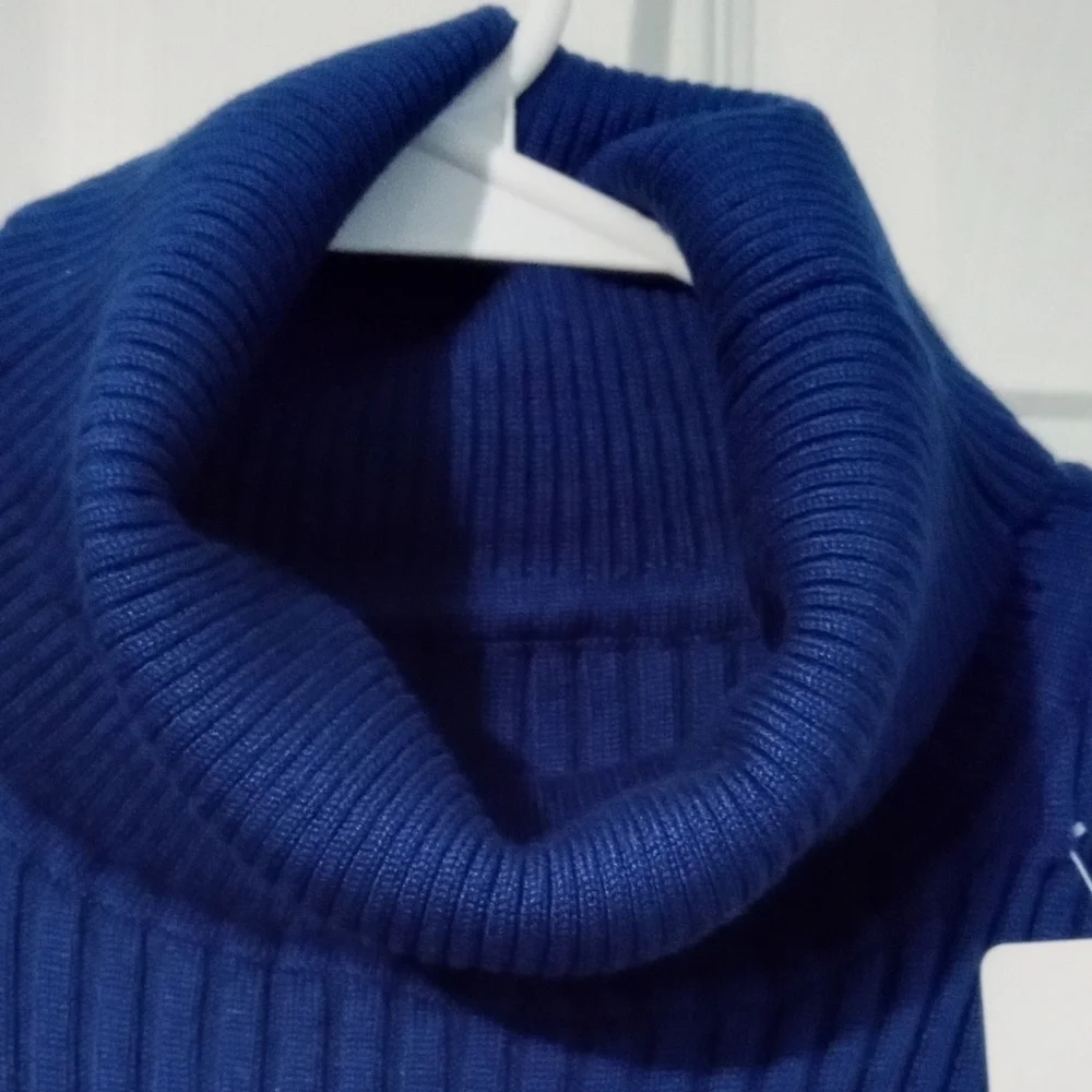 Stylish Blue Turtleneck Sweater